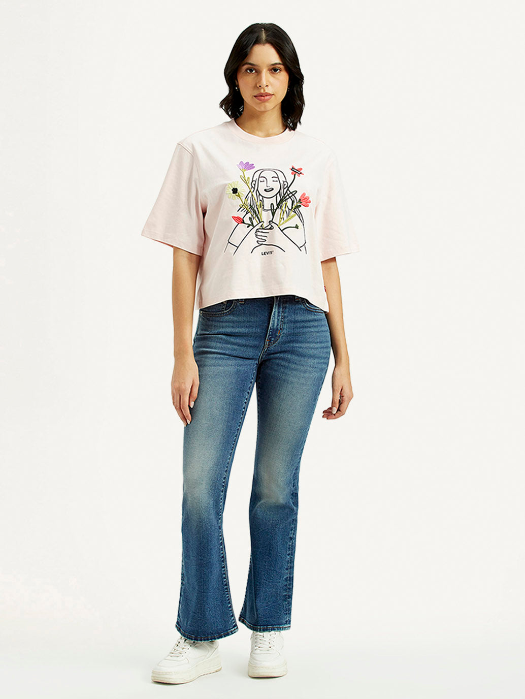 Women's 726 Blue Flared Fit High Rise Jeans