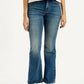 Women's 726 Blue Flared Fit High Rise Jeans - Front View