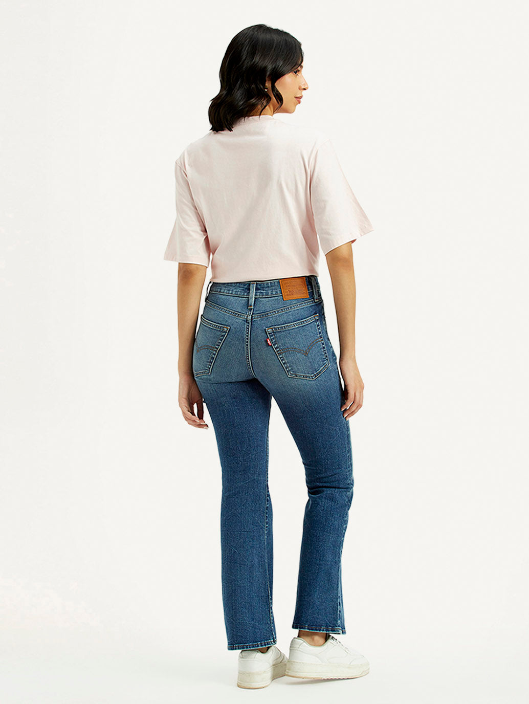 Women's 726 Blue Flared Fit High Rise Jeans - Back View