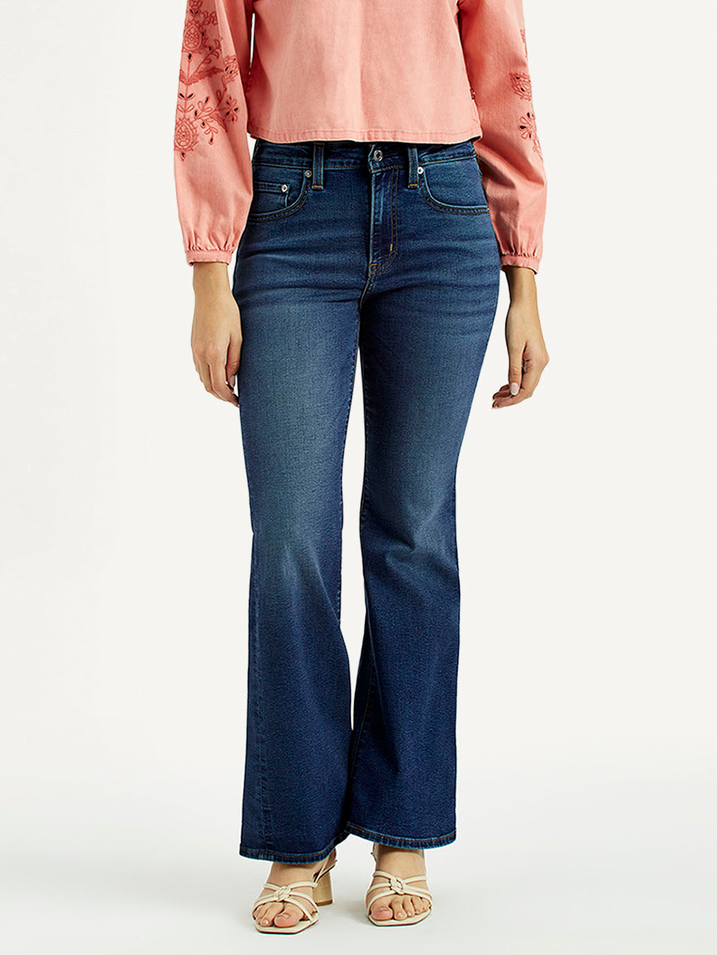 Women's 726 Dark Indigo Flared Fit High Rise Jeans - Front View