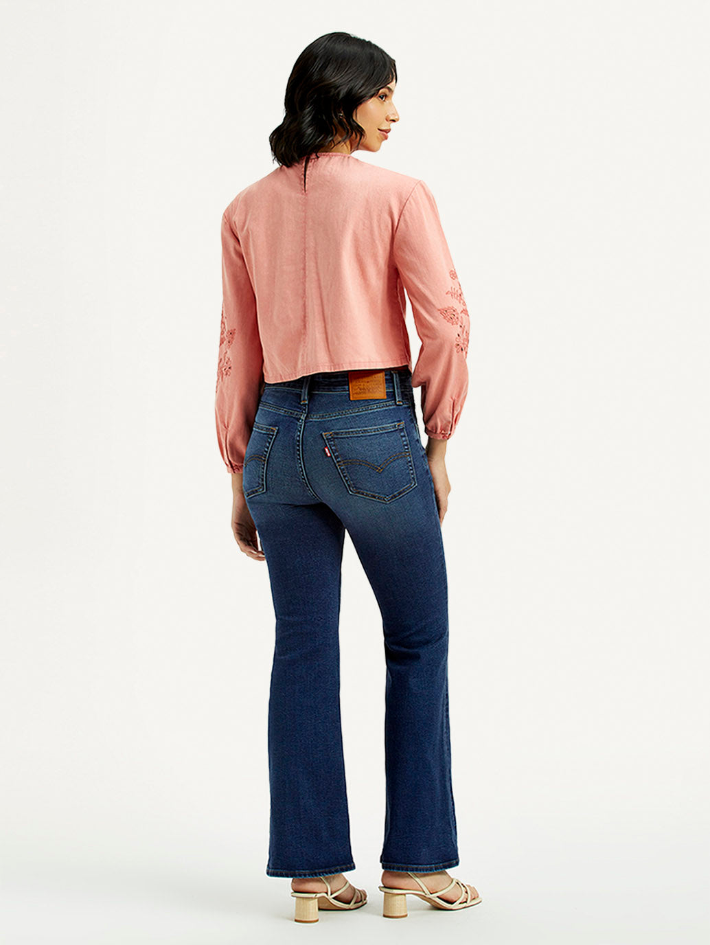 Women's 726 Dark Indigo Flared Fit High Rise Jeans - Back View