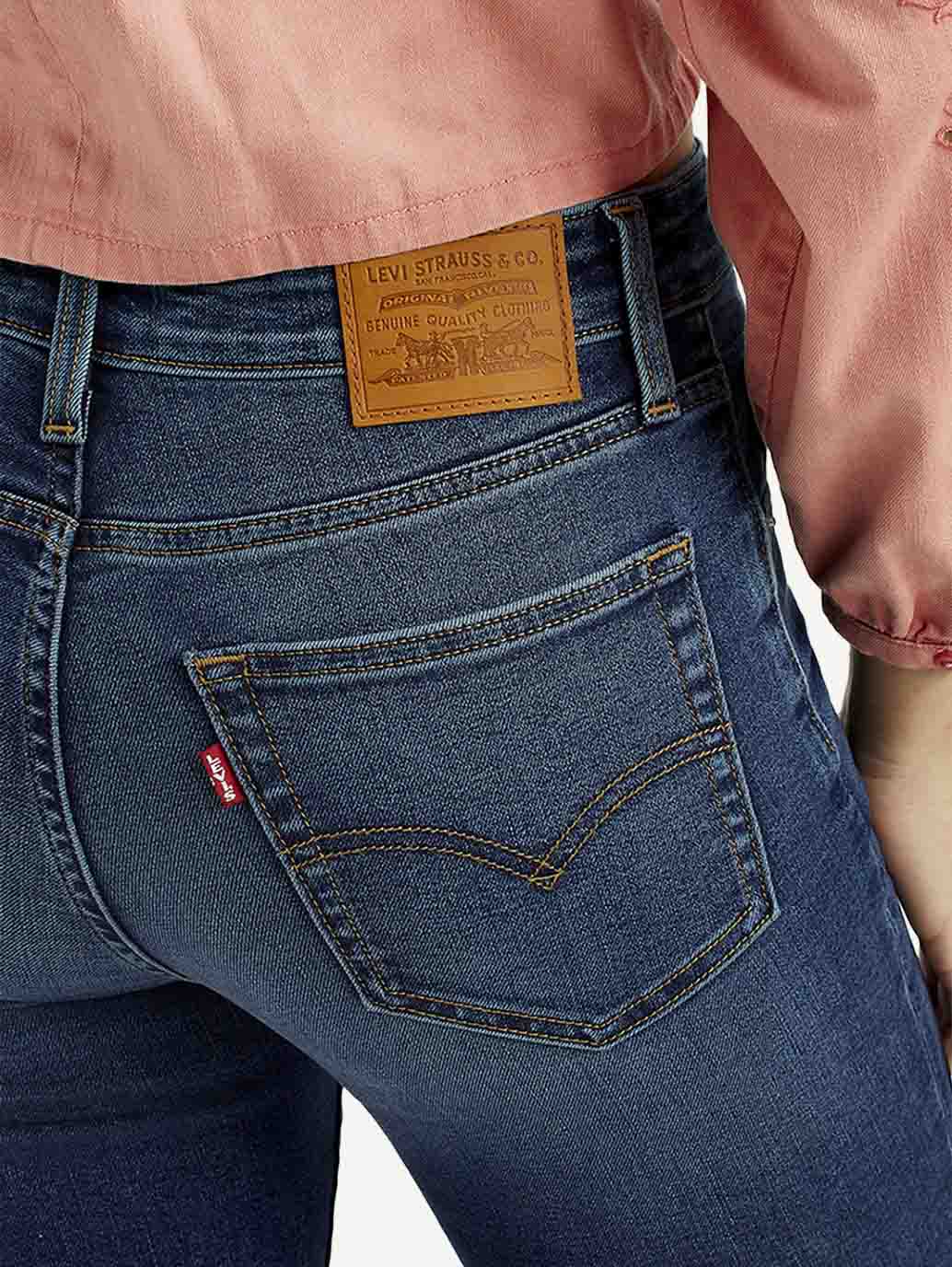 Women's 726 Dark Indigo Flared Fit High Rise Jeans - Detail View