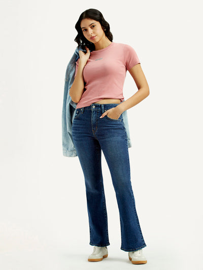 levi's Women's 726 Dark Indigo Flared Fit High Rise Jeans-picture-20