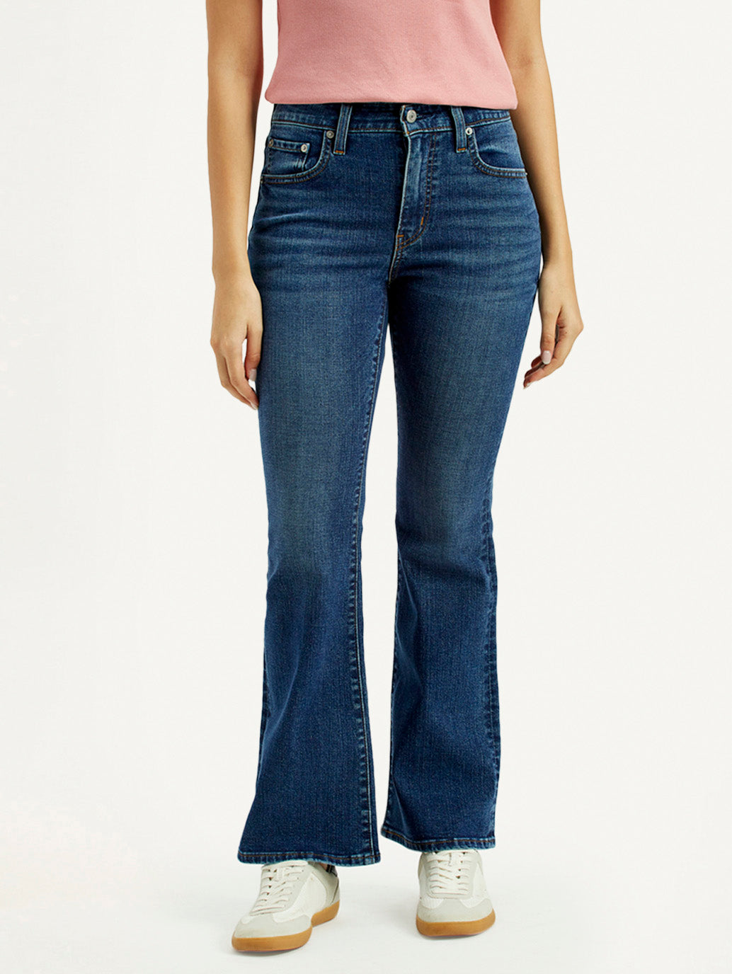 Women's 726 Dark Indigo Flared Fit High Rise Jeans - Front View