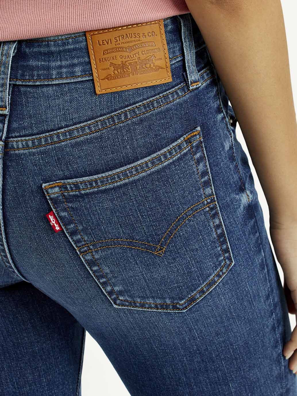 Women's 726 Dark Indigo Flared Fit High Rise Jeans - Detail View