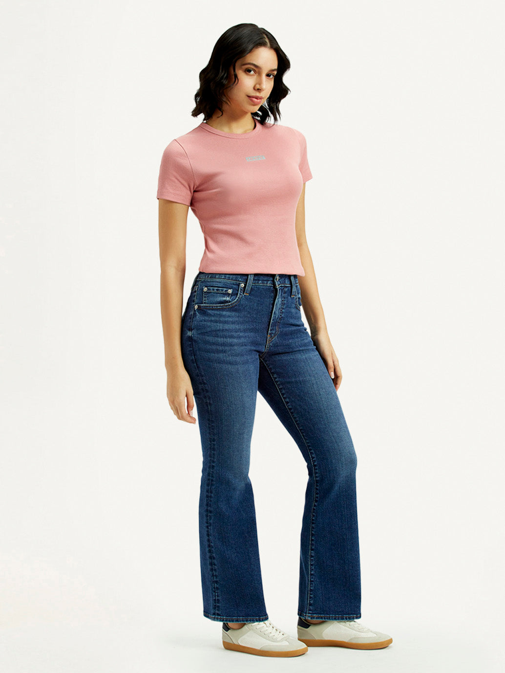 Women's 726 Dark Indigo Flared Fit High Rise Jeans - Side View