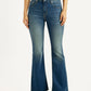 Women's 726 Med Indigo Flared Fit Mid Rise Jeans - Front View