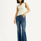 Women's 726 Blue Slim Flared Fit Mid Rise Jeans - Styleshot View