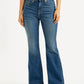 Women's 726 Blue Slim Flared Fit Mid Rise Jeans - Front View