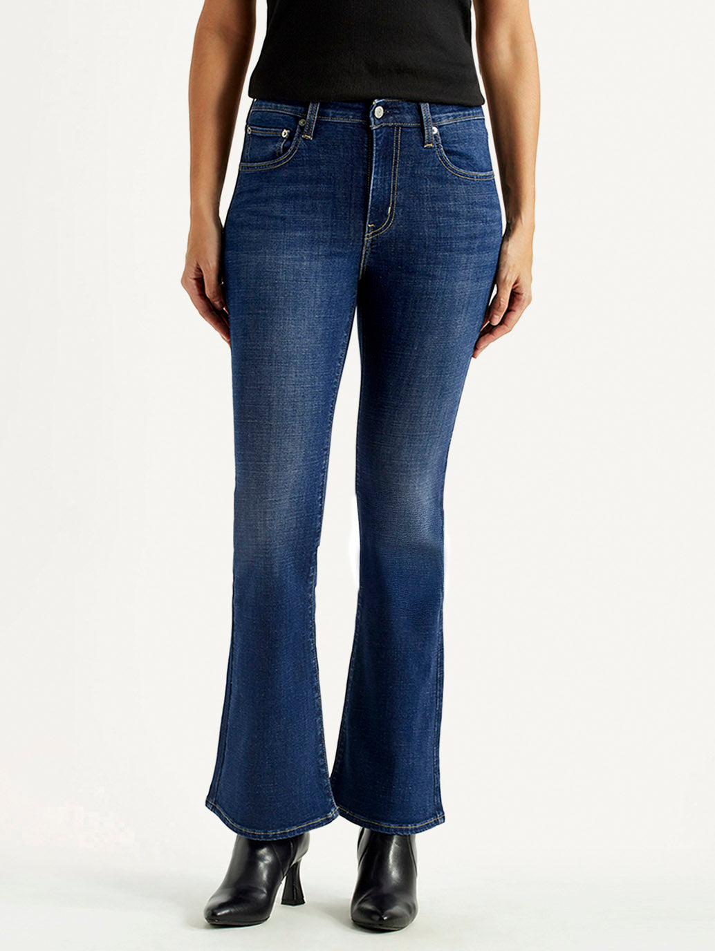 Women's 726 Dark Indigo Flared Fit High Rise Jeans - Front View