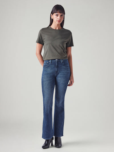 levi's Women's 726 Blue Flared Fit High Rise Jeans-picture-19