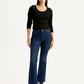 Women's 726 Dark Indigo Flared Fit Mid Rise Jeans - Front View