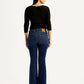 Women's 726 Dark Indigo Flared Fit Mid Rise Jeans - Back View