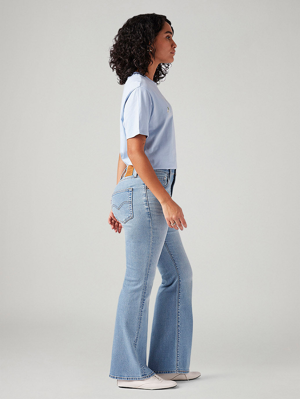 Women's 726 Light Blue Flared Fit High Rise Jeans - Side View