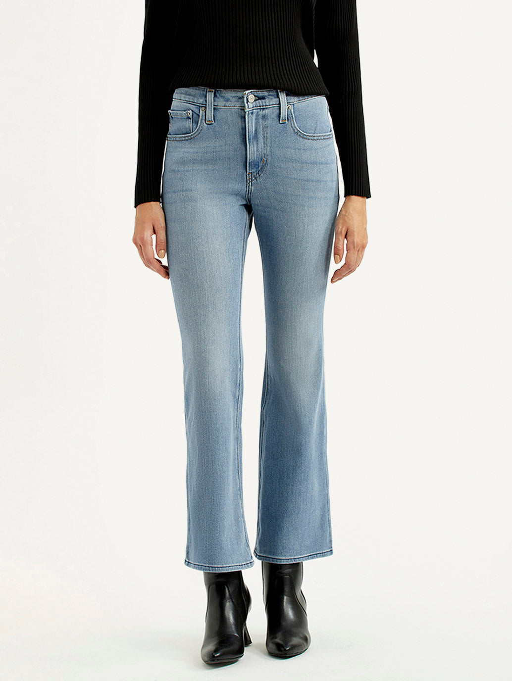 Women's 726 Light Blue Flared Fit High Rise Jeans - Front View