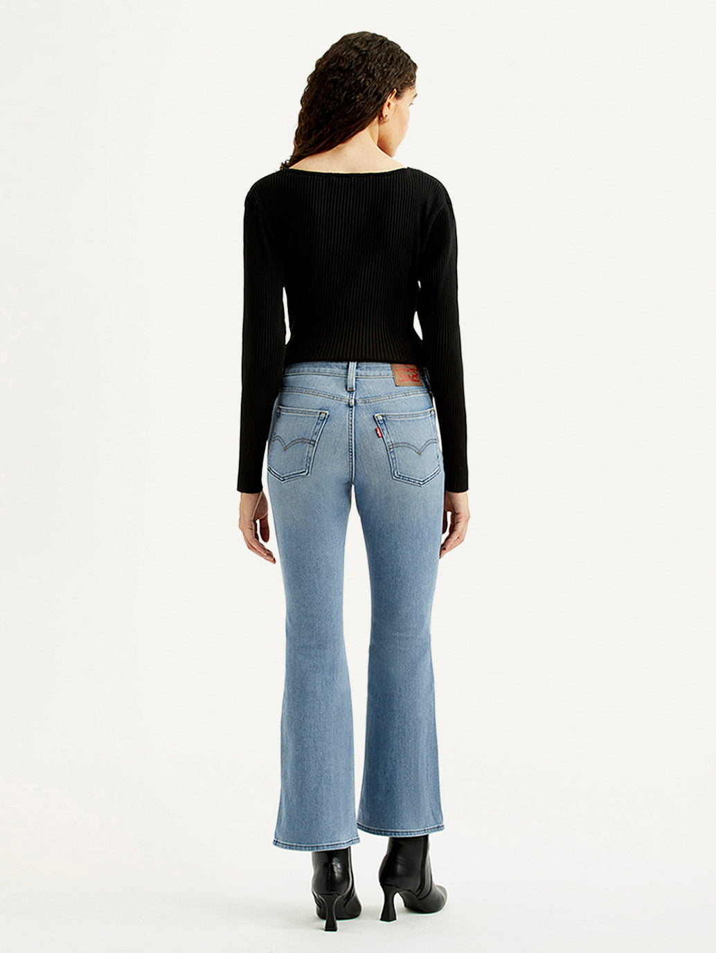 Women's 726 Light Blue Flared Fit High Rise Jeans - Back View