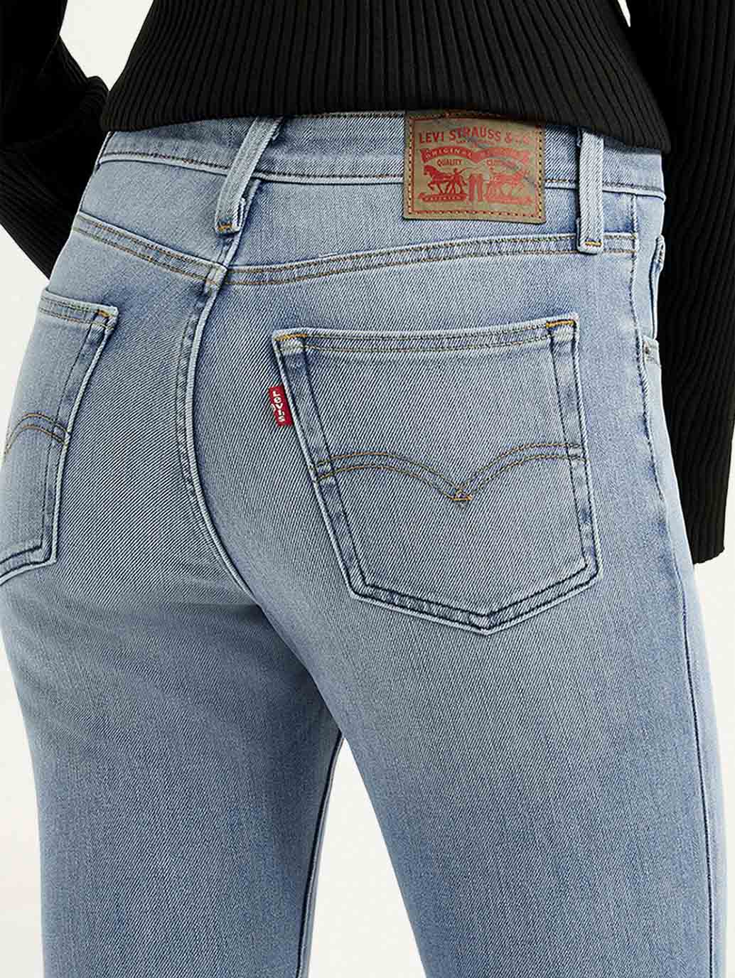 Women's 726 Light Blue Flared Fit High Rise Jeans - Detail View