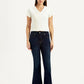 Women's 726 Dark Blue Slim Flare Fit High Rise Jeans - Front View