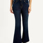 Women's 726 Dark Blue Slim Flare Fit High Rise Jeans - Front View