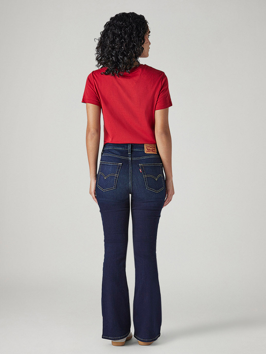 Women's 726 Dark Blue Slim Flare Fit High Rise Jeans - bb2e5441-80f1-4a36-8288-423fbfc4fb35 View