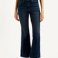 Women's 726 Dark Blue Flared Fit High Rise Jeans - Front View