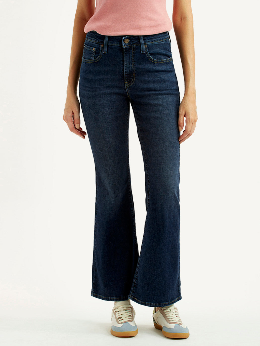 Women's 726 Dark Blue Flared Fit High Rise Jeans - Front View