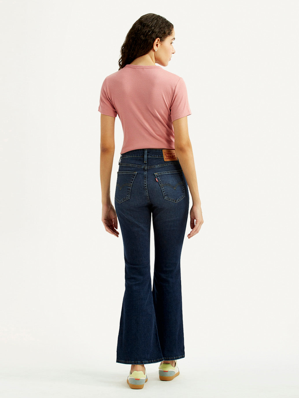 Women's 726 Dark Blue Flared Fit High Rise Jeans - Back View