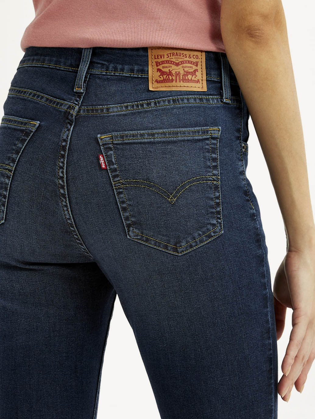 Women's 726 Dark Blue Flared Fit High Rise Jeans - Detail View