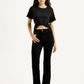 Women's 726 Black Slim Flared Fit High Rise Jeans - Styleshot View