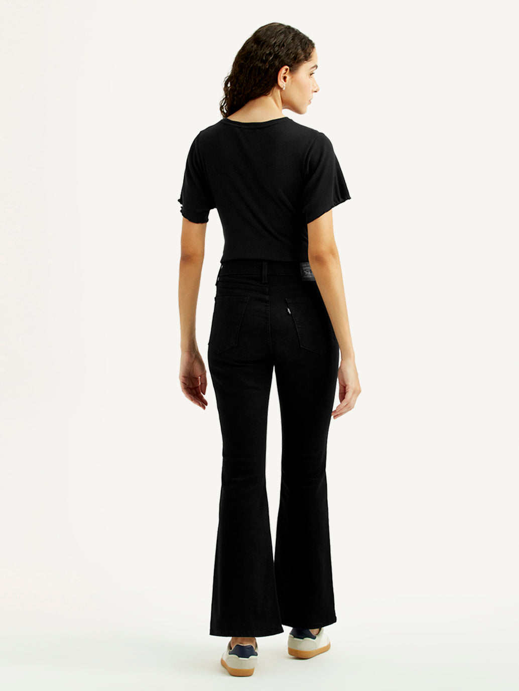 Women's 726 Black Slim Flared Fit High Rise Jeans - Back View