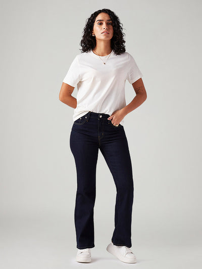 levi's Women's 726 Dark Blue Flared Fit High Rise Jeans-picture-14