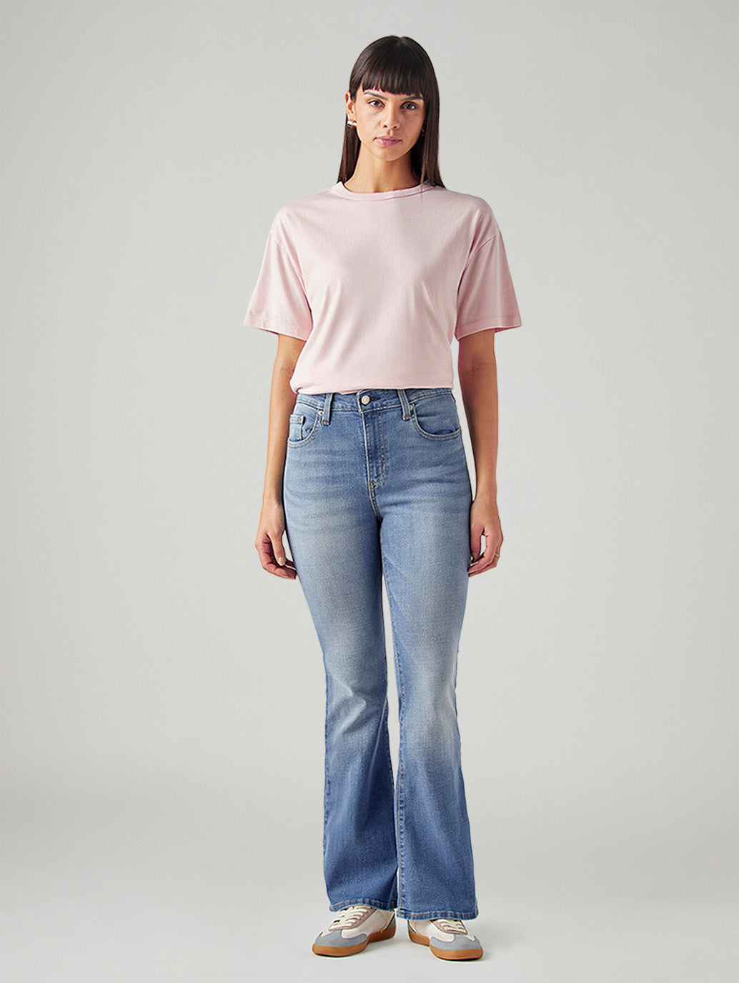Women's 726 Med Indigo Flared Fit High Rise Jeans - Front View
