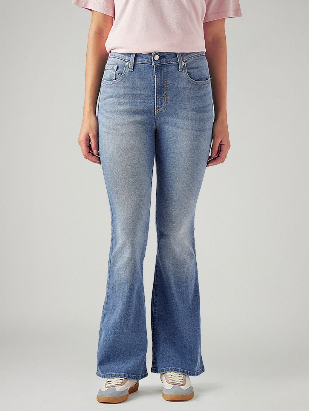 Women's 726 Med Indigo Flared Fit High Rise Jeans - Front View