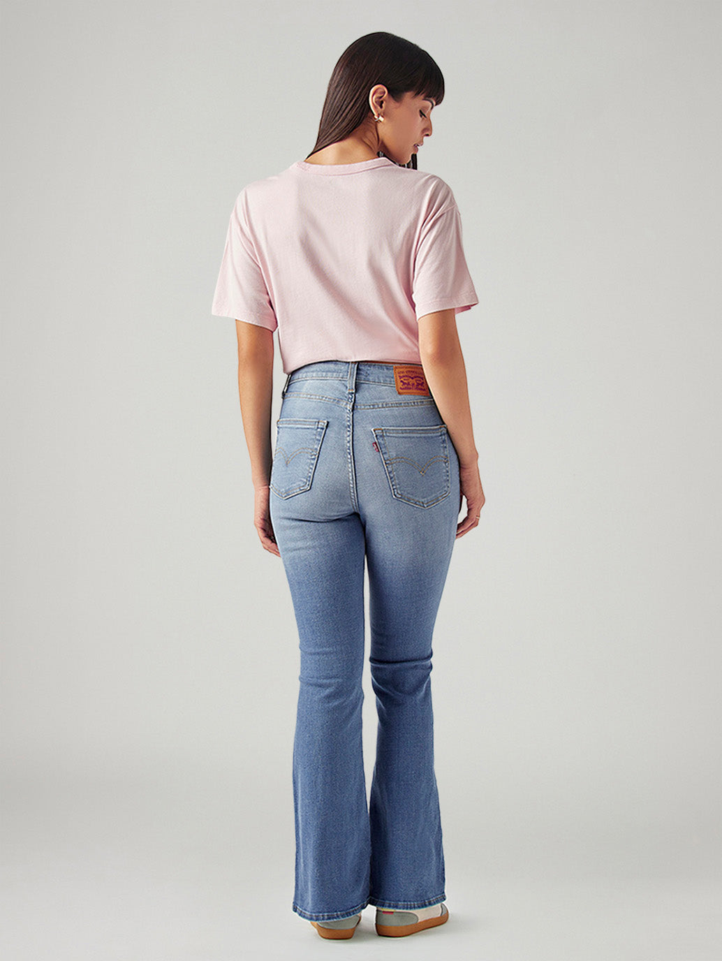 Women's 726 Med Indigo Flared Fit High Rise Jeans - Back View