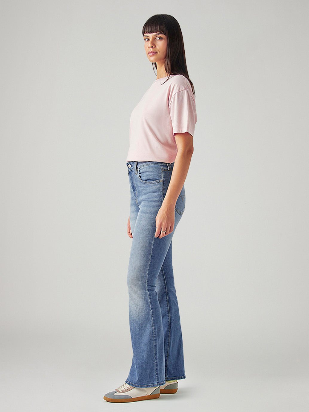 Women's 726 Med Indigo Flared Fit High Rise Jeans - Side View