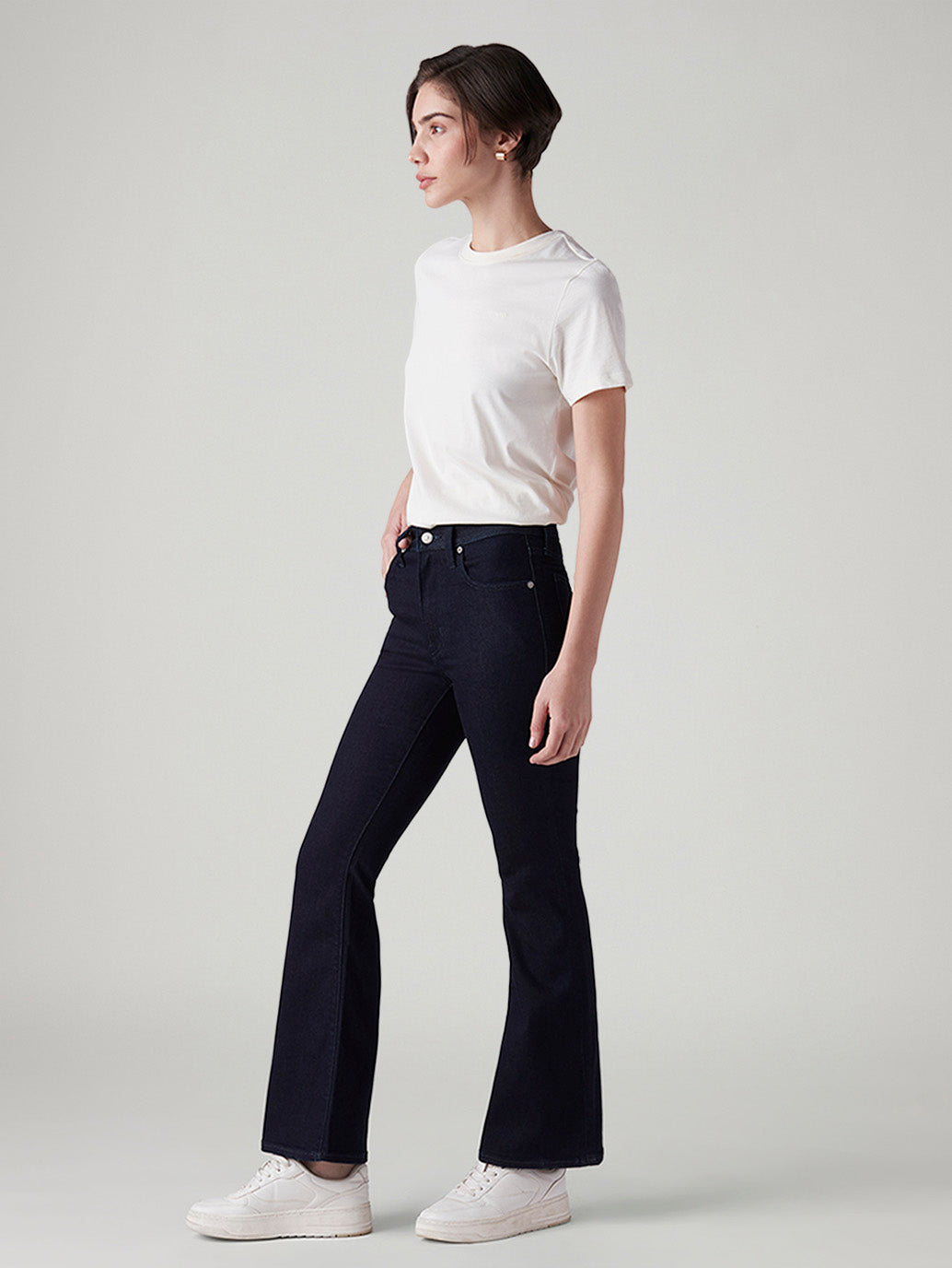 Women's 726 Dark Indigo Flared Fit High Rise Jeans - Side View