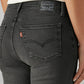Women's 726 Charcoal Grey Flared Fit High Rise Jeans - Detail View