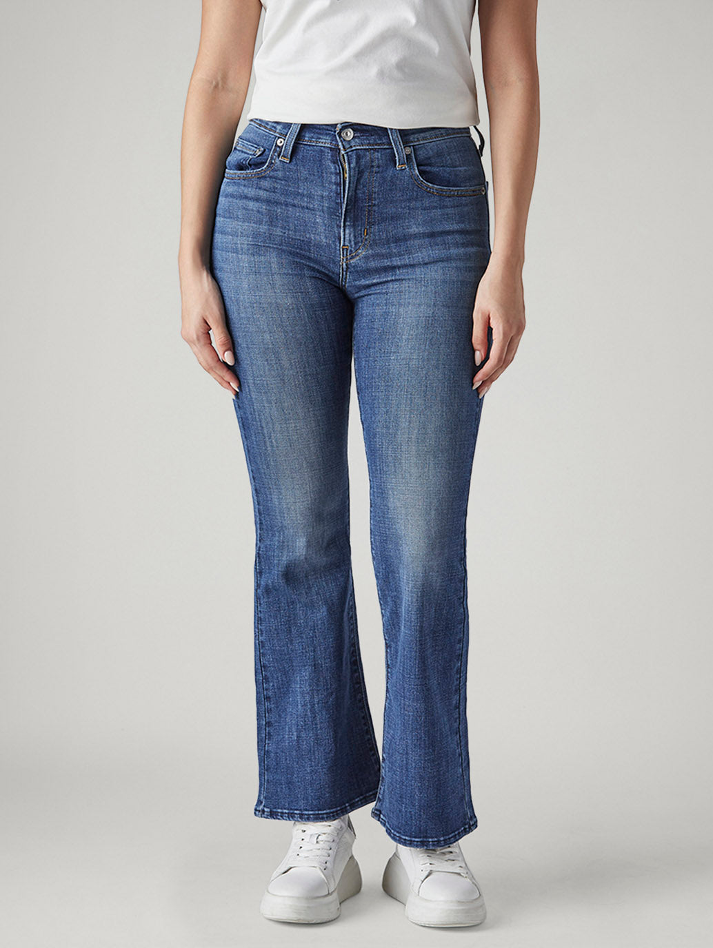 Women's 726 Light Indigo Flared Fit High Rise Jeans - Front View