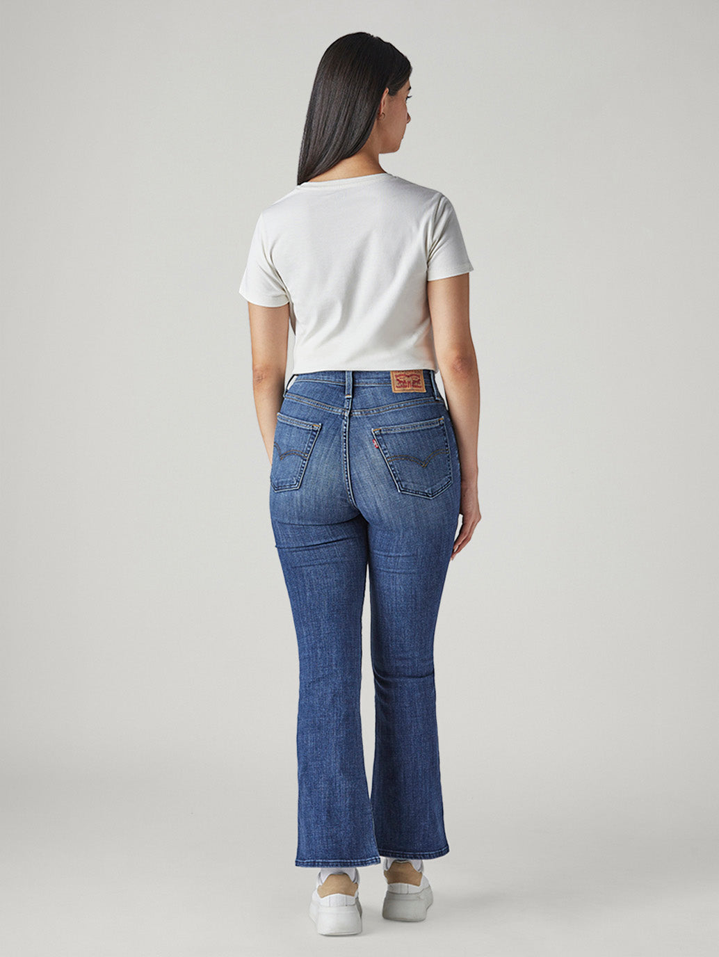 Women's 726 Light Indigo Flared Fit High Rise Jeans - Back View