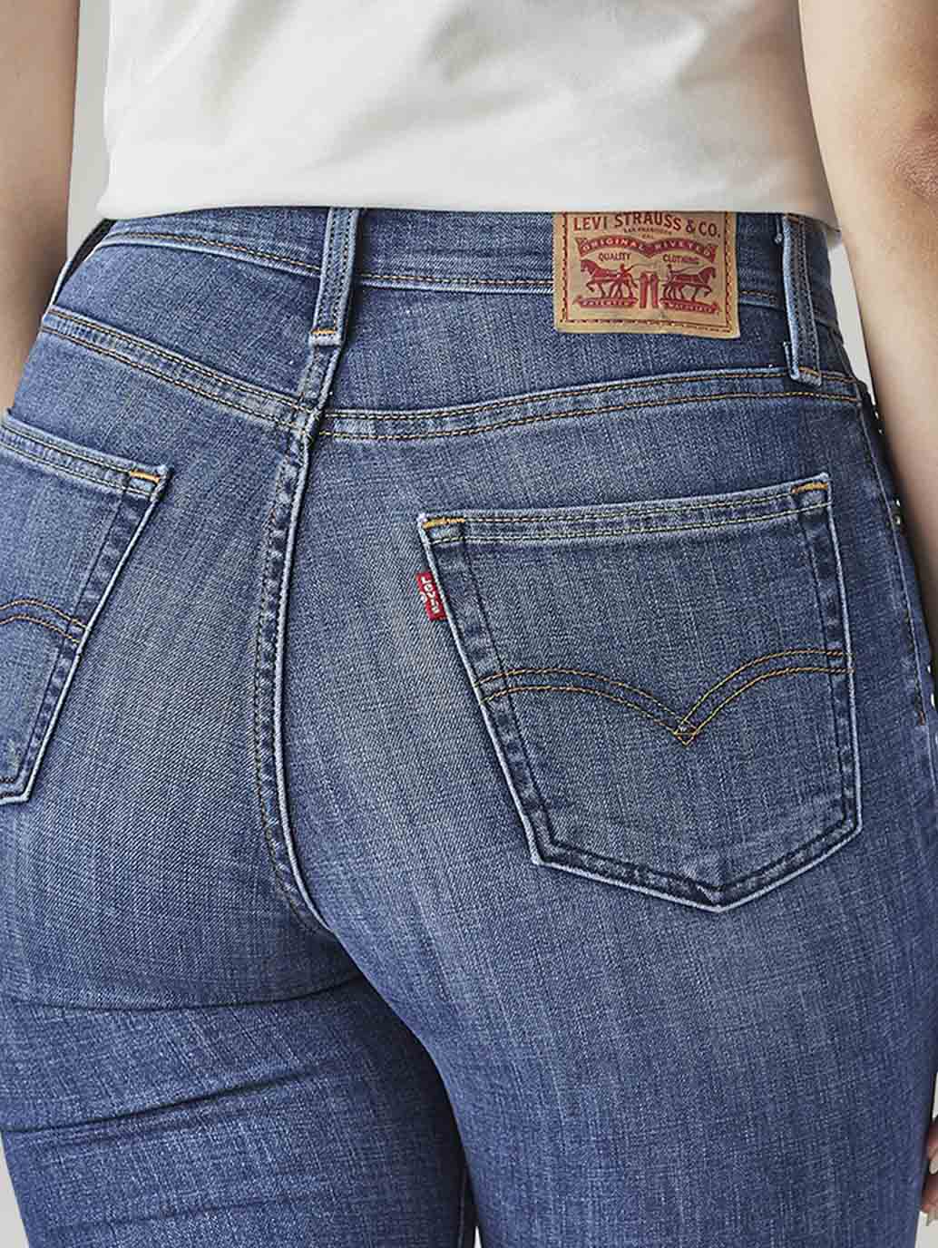 Women's 726 Light Indigo Flared Fit High Rise Jeans - Detail View