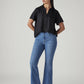 Women's 726 Blue Flared Fit High Rise Jeans - Styleshot View