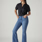 Women's 726 Blue Flared Fit High Rise Jeans - Side View