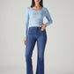 Women's 726 Blue Flared Fit High Rise Jeans - Styleshot View