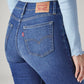 Women's 726 Blue Flared Fit High Rise Jeans - Detail View