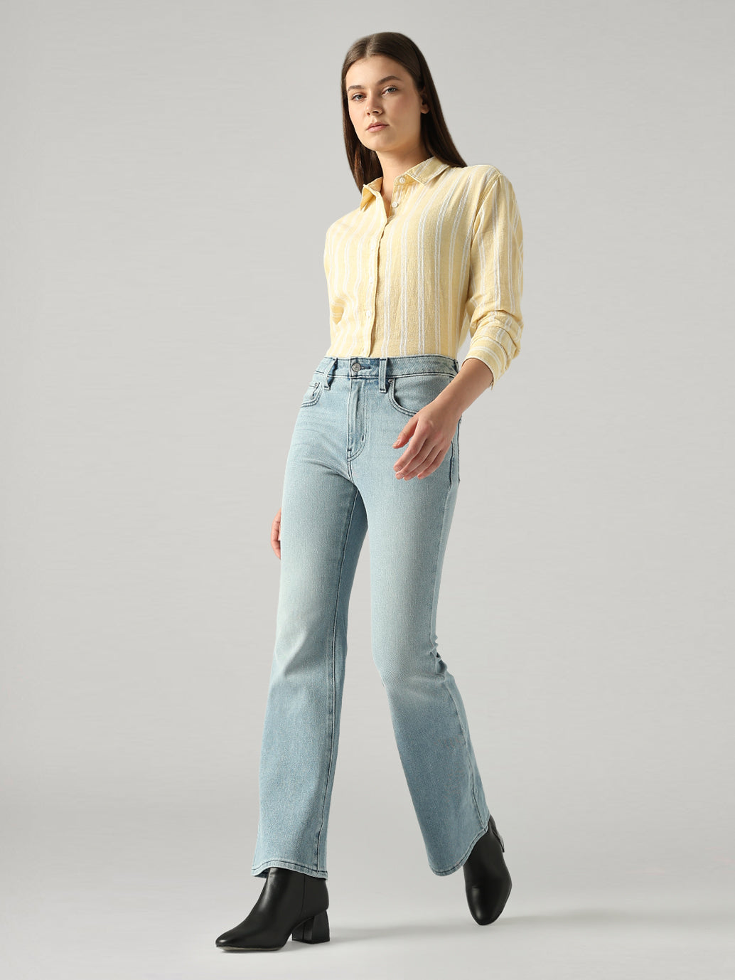 Women's 726 Light Blue Flared Fit High Rise Jeans