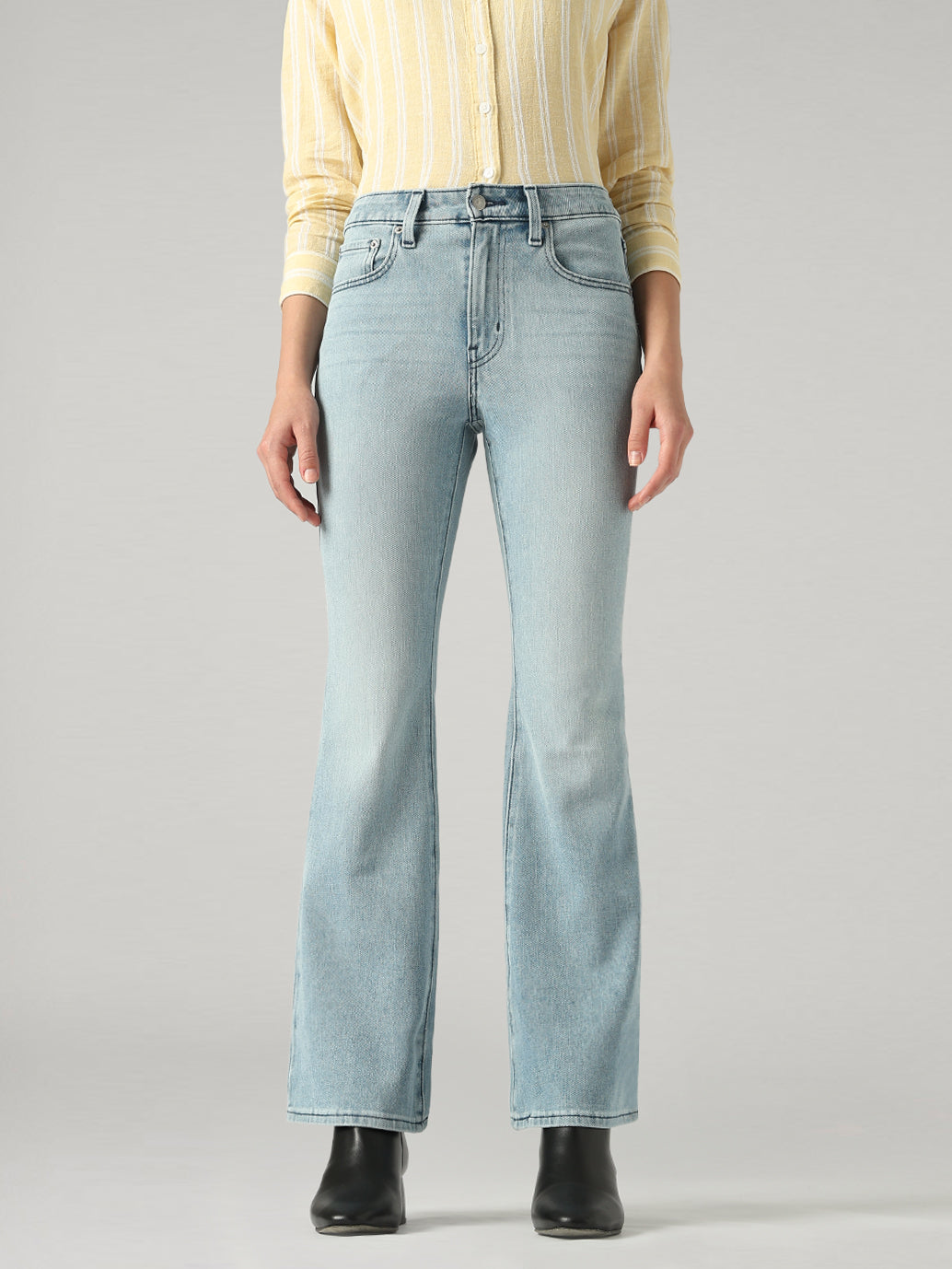 Women's 726 Light Blue Flared Fit High Rise Jeans - Front View