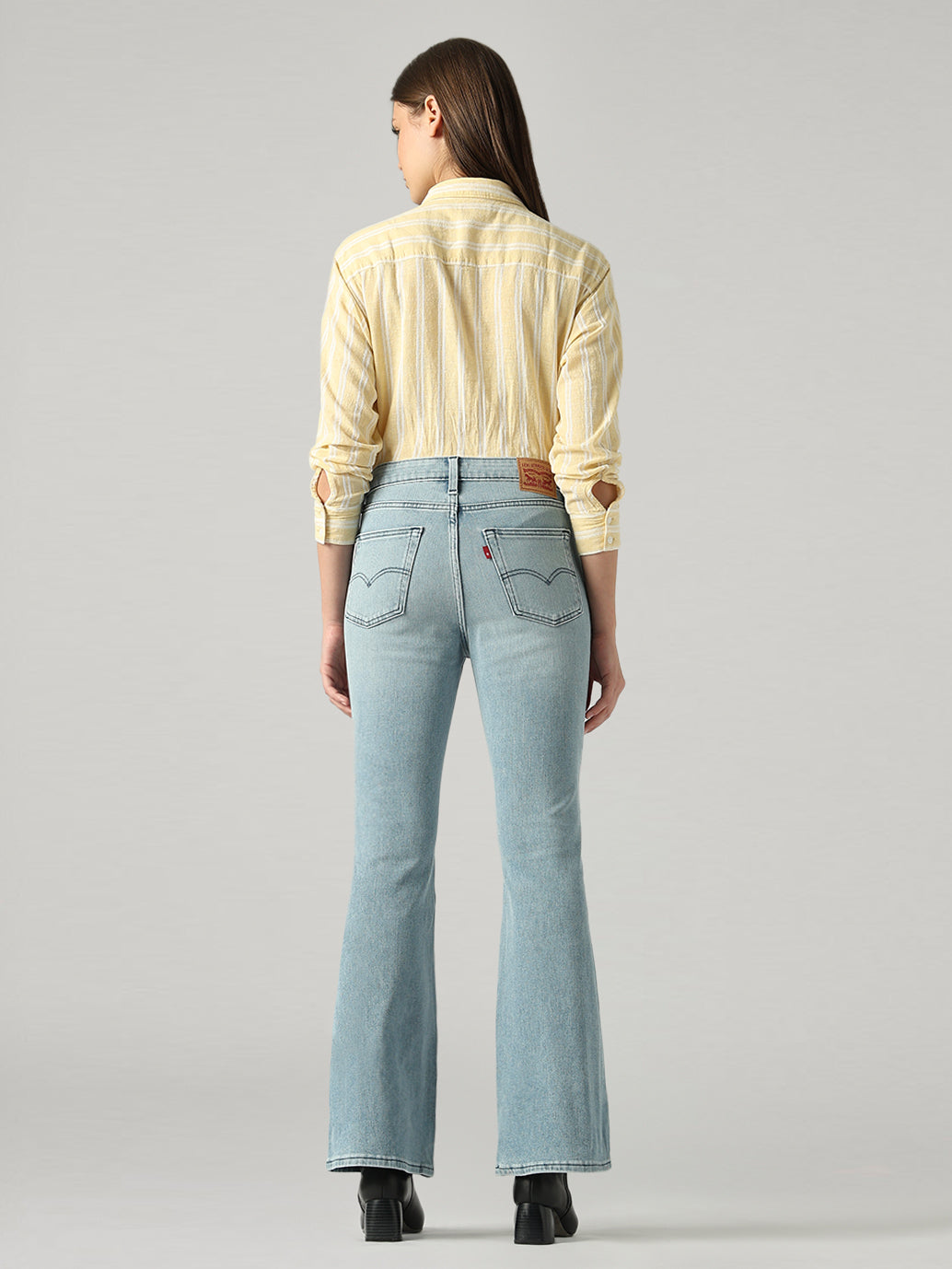 Women's 726 Light Blue Flared Fit High Rise Jeans - Back View