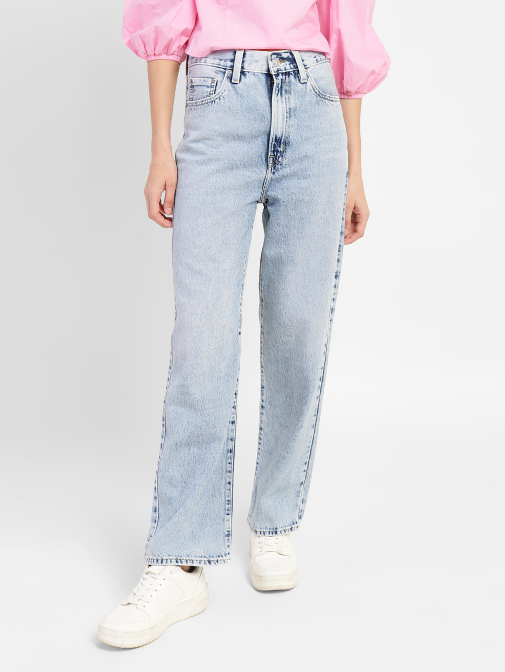 Women's Blue Baggy Fit High Rise Jeans - 805a54e5-a7f5-4e91-a16f-d7cf1ea7269a View