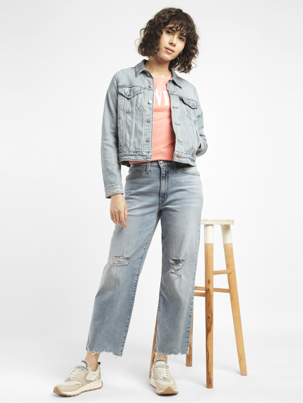 Women's 94 Blue Baggy Fit Mid Rise Jeans