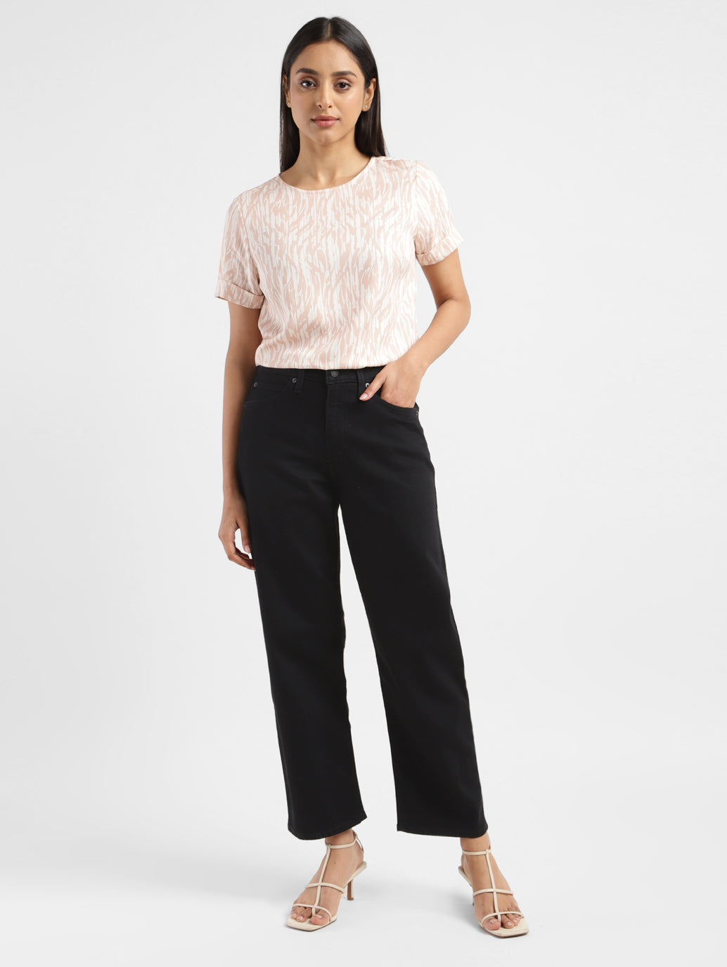 Women's 94 Black Baggy Fit Mid Rise Jeans